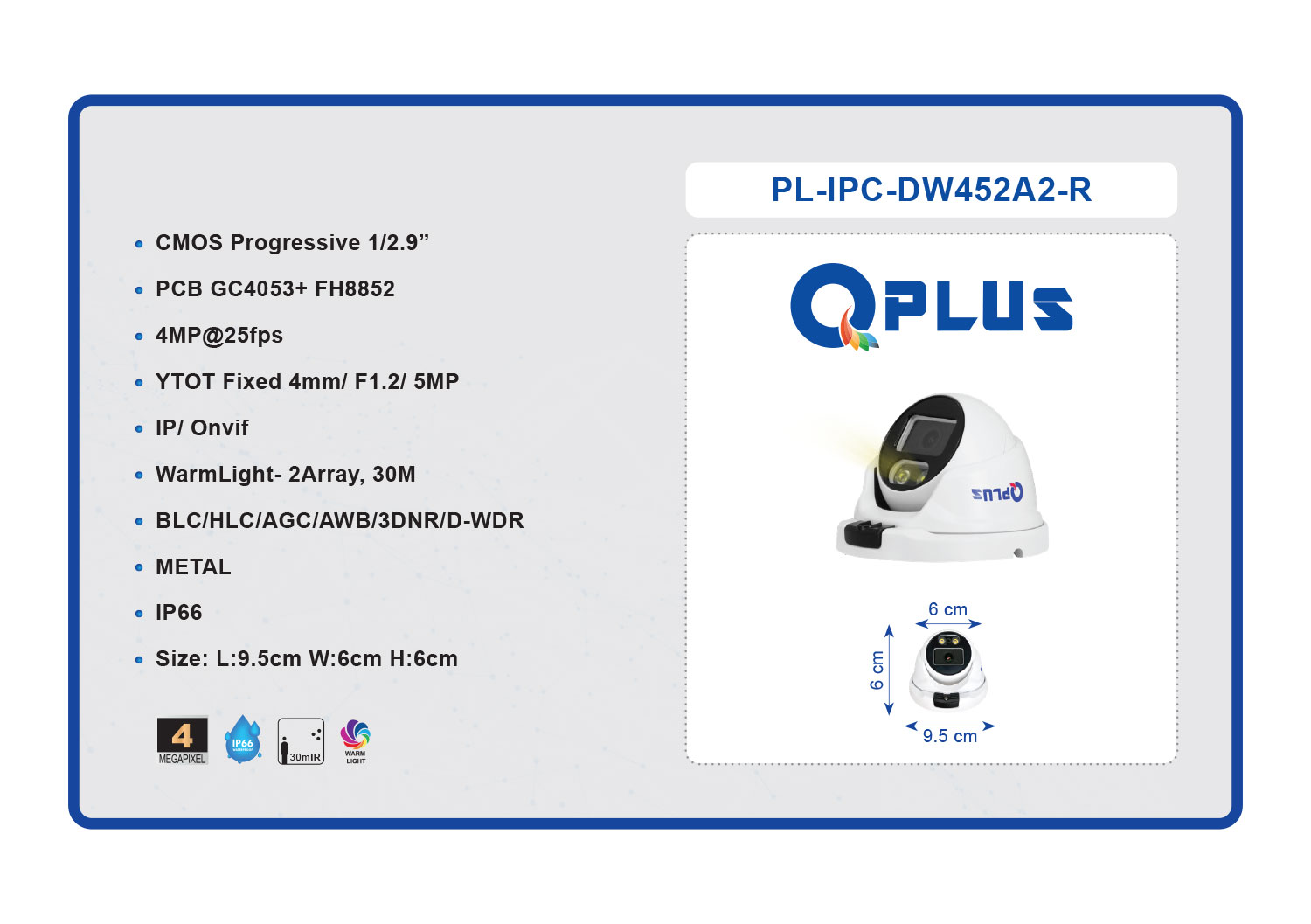 دوربین مداربسته PL-IPC-DW452A2-R کیو پلاس