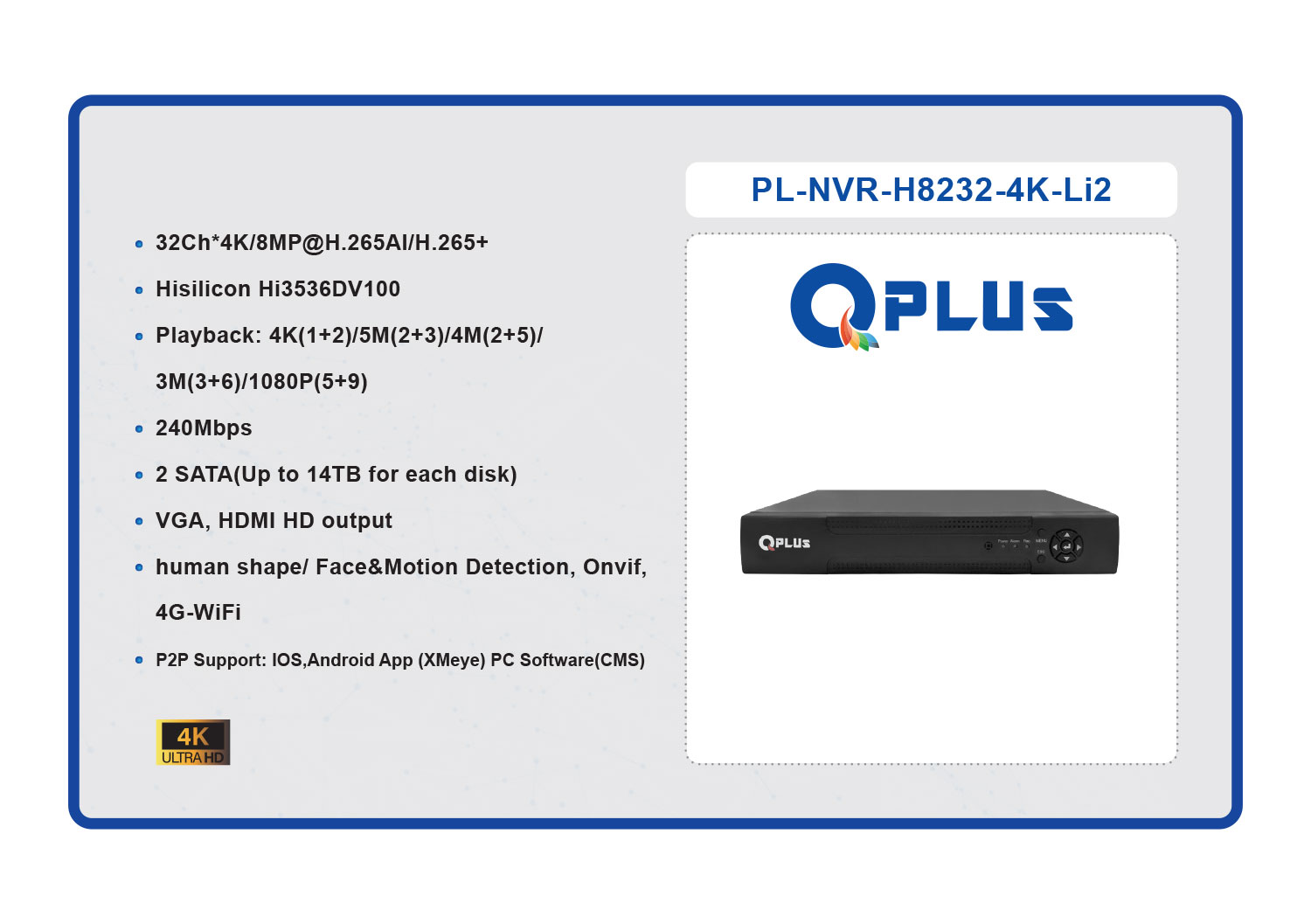 دستگاه PL-NVR-H8232-4K-Li2 کیو پلاس